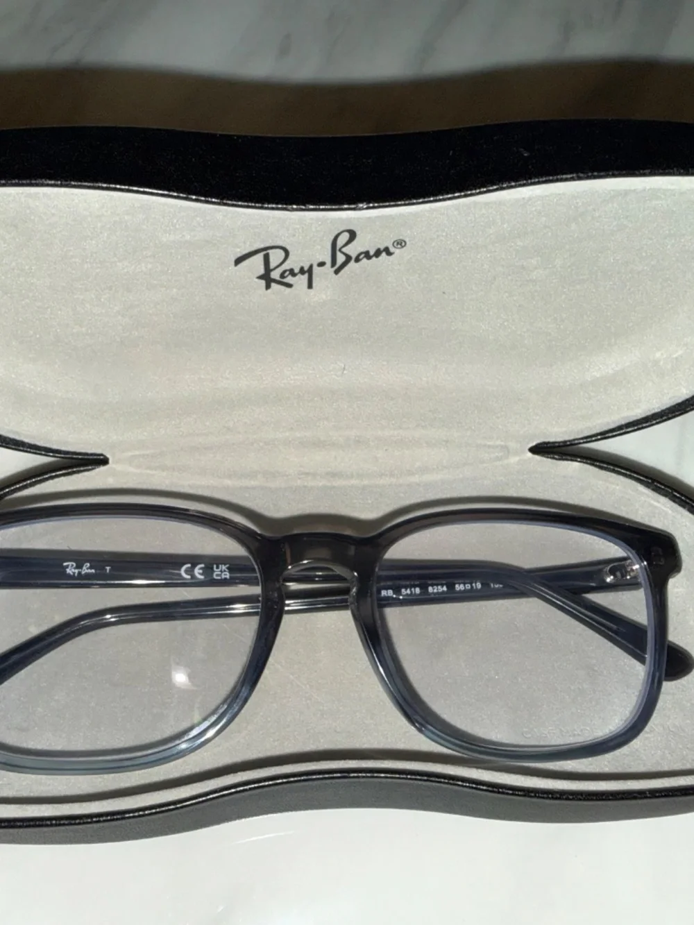 RB5418 OPTICS -  FRAME Polished Striped Grey & Blue  SIZE 56-19